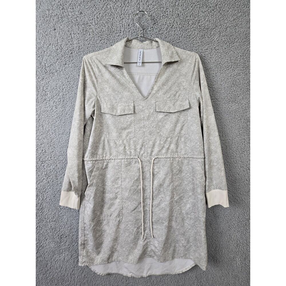 Athleta Long Sleeve Mini Lightweight Snake Print Zuma Shirt Dress Viper Gray S
